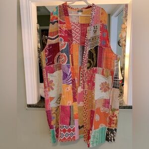 Kantha tunic vest- NWT, 100% cotton, Handsewn made in Nepal